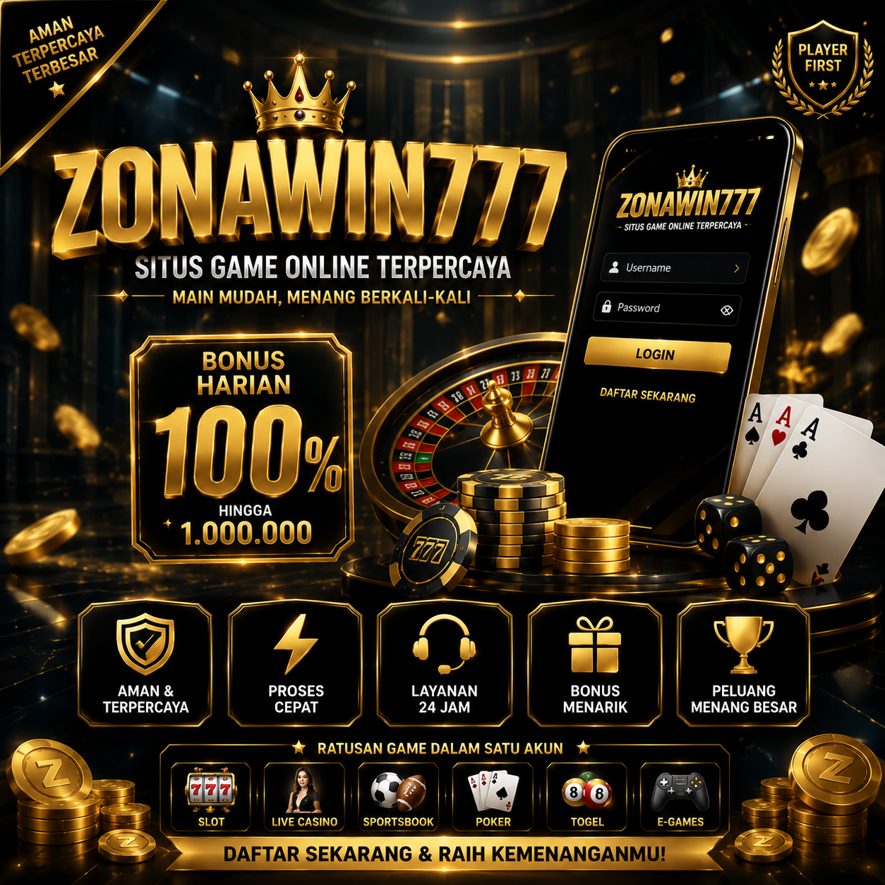ZONAWIN777 ⚽ Situs Bola Online Resmi ZONAWIN777 Login Dengan Pasaran Terlengkap